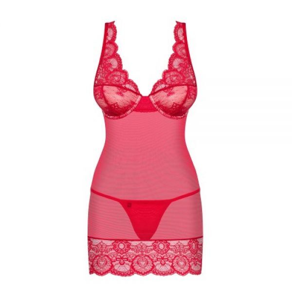 Сорочка 853-CHE-3 chemise thong red S / M