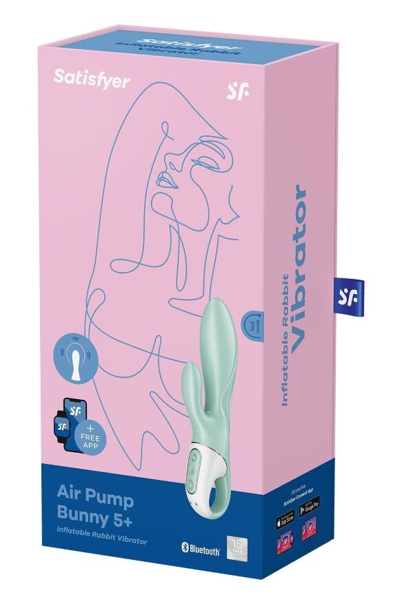 Смарт вибратор-кролик Satisfyer Air Pump Bunny 5+, надувается (мятая упаковка)