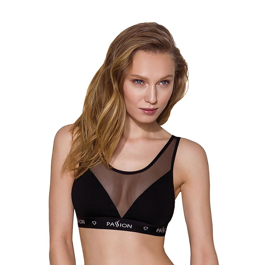 Топ с прозрачной вставкой PS002 TOP black M - Passion