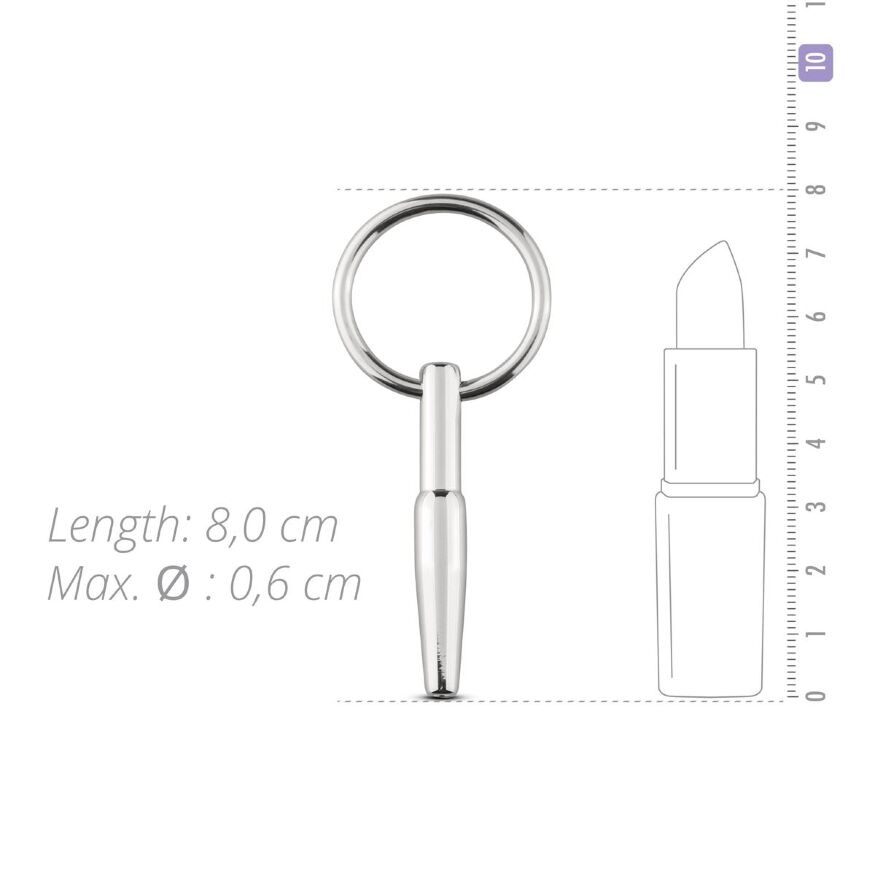 Порожнинний уретральний стимулятор Sinner Gear Unbendable  -  Hollow Penis Plug, довжина 4см, діам.8мм