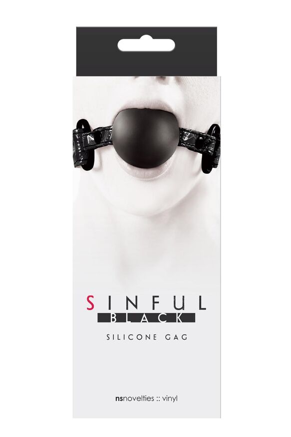 Кляп NS Novelties SINFUL SOFT SILICONE GAG BLACK