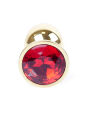Анальная пробка с камнем Plug-Jewellery Gold PLUG- Red размер S
