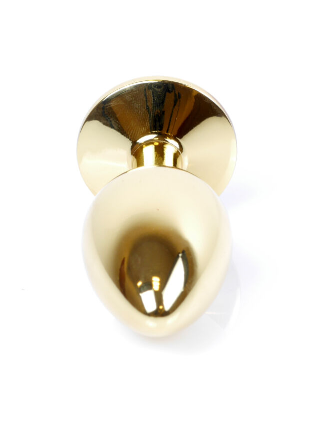 Анальная пробка с камнем Plug-Jewellery Gold PLUG- Red размер S