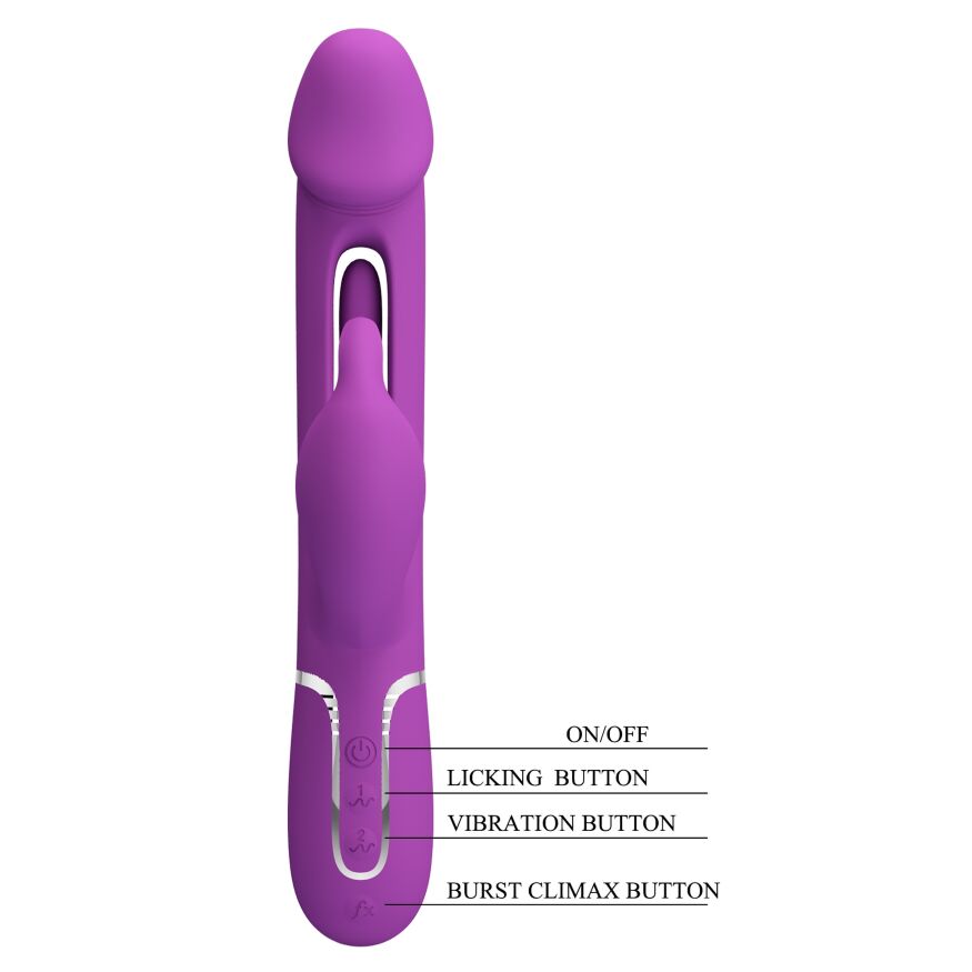 Вібратор із стимулятором клітора PRETTY LOVE - Kampas Rabbit 3 in 1 Purple, BW-500025-3