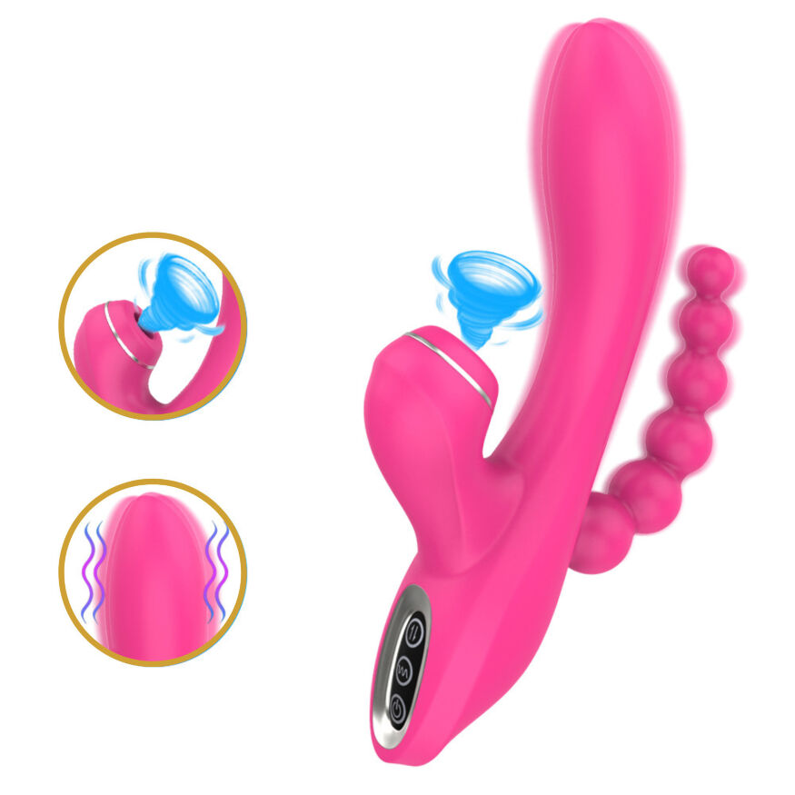 Вибратор - Erospace Sweet Play Sucking Vibrator With Anal Beads A3