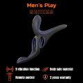 Вібраційне кільце - Erospace Men’s Play Vibrating Cock Ring With Clitoral &amp; Taint Stimulation B11