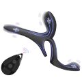 Вібраційне кільце - Erospace Men’s Play Vibrating Cock Ring With Clitoral &amp; Taint Stimulation B11