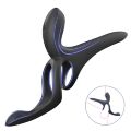 Вібраційне кільце - Erospace Men’s Play Vibrating Cock Ring With Clitoral &amp; Taint Stimulation B11