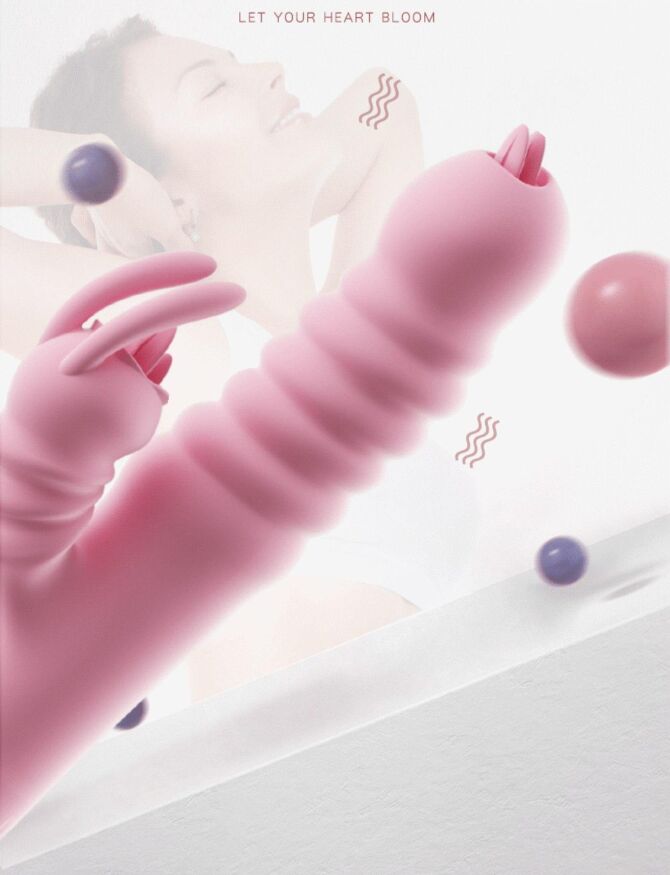 Вибратор 2в1 - Hannah USB Pink