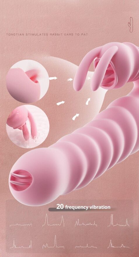 Вибратор 2в1 - Hannah USB Pink