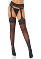 Мереживні колготи з імітацією панчох Daring Intimates, з відкритою інтимною зоною, чорні, One Size