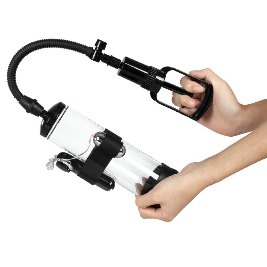 Вакуумная помпа с вибрацией Boss Series: Powerpump MAX Vibrating - Black&amp;Clear, BS6000035