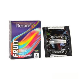 Презервативы Recare Color Fruit Flavour Condoms 3 шт, ароматы: мята, банан, клубника