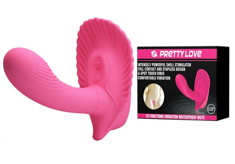 Вибробабочка с стимулятором клитора PRETTY LOVE - Powerful Shell Stimulator , BI-014368-3