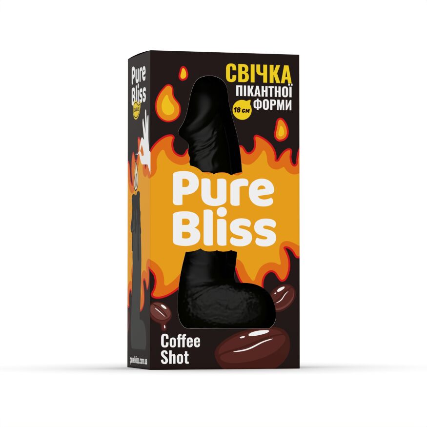 Свічка член Pure Bliss Coffee Shot Black, 18 см
