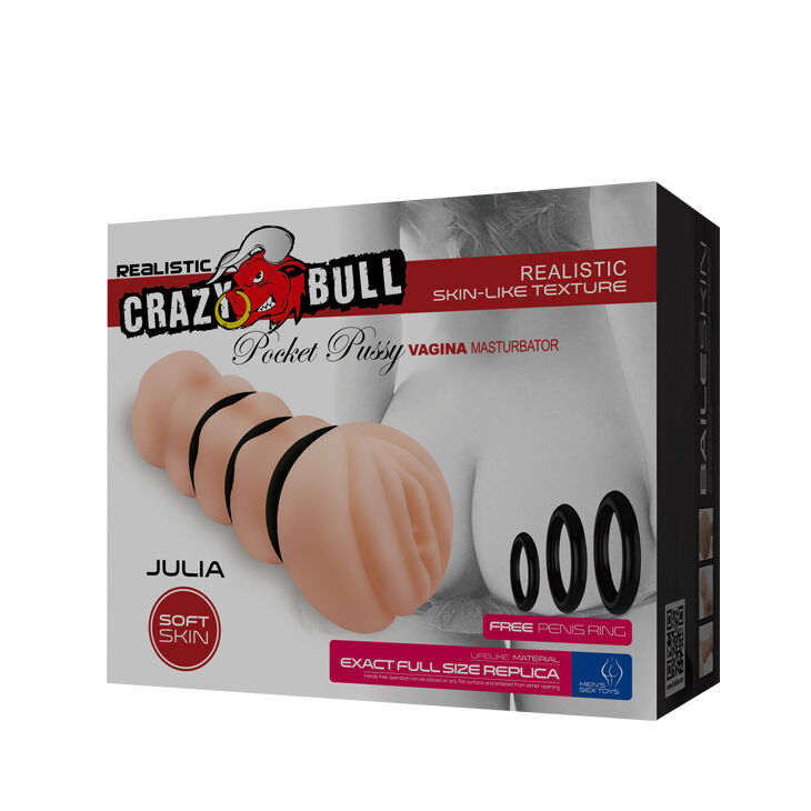 Мастурбатор вагіна тілесного кольору Crazy Bull Julia Pocket Pussy