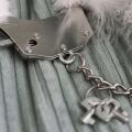 Наручники металеві Adrien Lastic Handcuffs Black з чорним пухнастим оздобленням