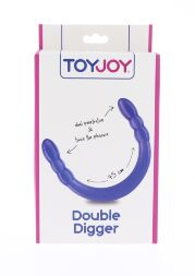 Фалоімітатор подвійний, нереалістичний TOY JOY фіолетовий, 45 х 3 см