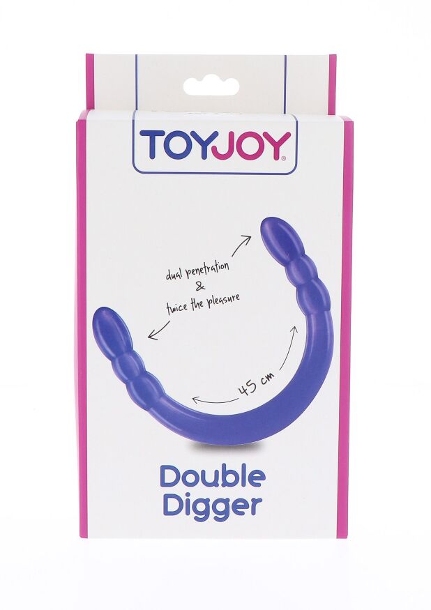 Фалоімітатор подвійний, нереалістичний TOY JOY фіолетовий, 45 х 3 см