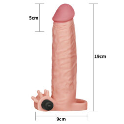 Насадка-удлинитель на член с виброэлементами Pleasure X-Tender Vibrating Penis Sleeve Add 2" Flesh