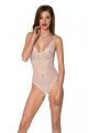 Боди Passion Ursula Body white XXL/XXXL, с ажурным декором и открытым шагом