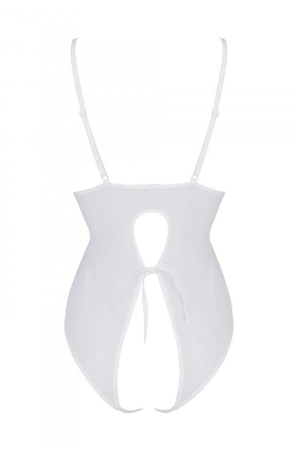 Боди Passion Ursula Body white XXL/XXXL, с ажурным декором и открытым шагом