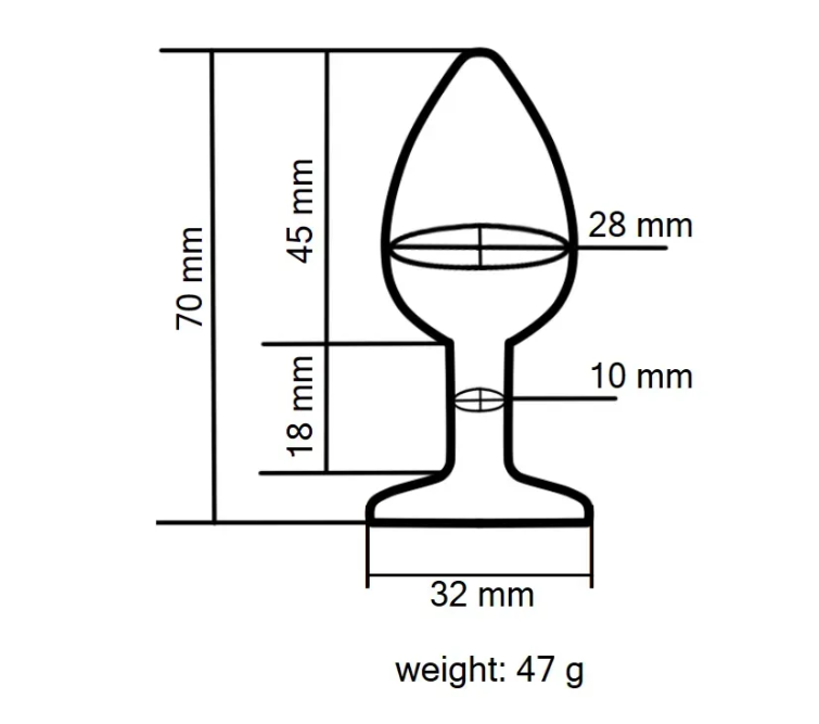 Анальная пробка с кристаллом EGZO - Gold Round Plug Red size S