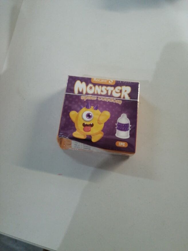 Насадка на член Recare Yellow Monster Spike Condom (мятая упаковка!!!)