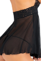 ПЕНЬЮАР 2PC LACE &amp; MESH HALTER BABYDOLL &amp; G-STRING SET BLACK, S