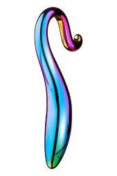 Вигнутий скляний фалоімітатор Dream Toys Glamour Glass, різнокольоровий