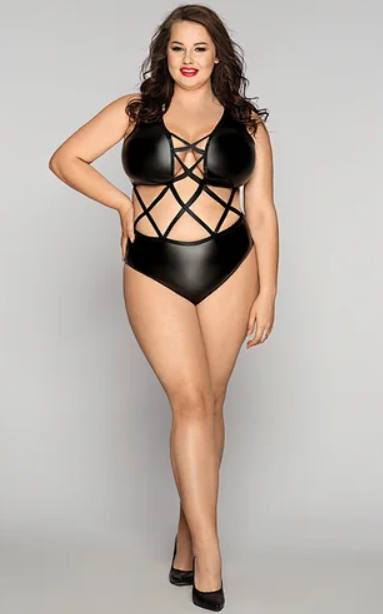 Эротик боди БДСМ с переплетами спереди XL/XXL