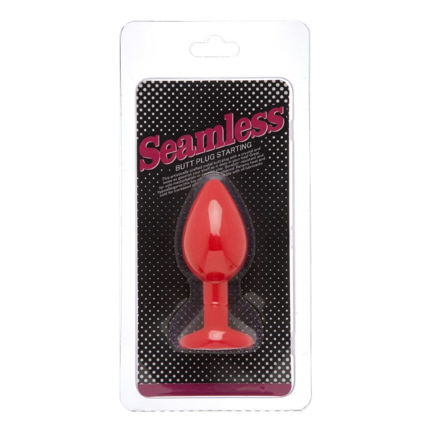 Анальная пробка Red Silicone Heart White M