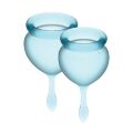 Набор менструальных чаш Satisfyer Feel Good (light blue), 15мл и 20мл (мятая упаковка)
