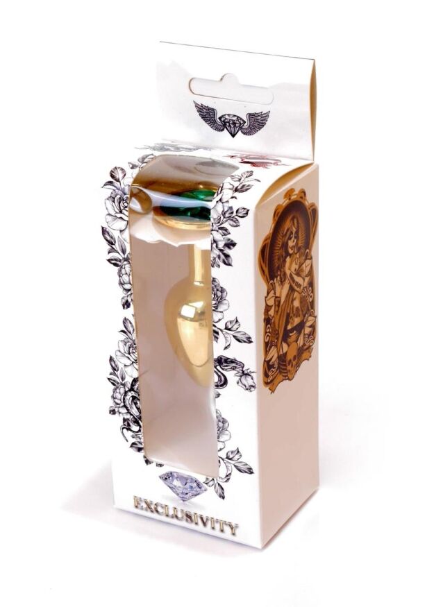 Анальна пробка - Jewellery Gold Plug Green