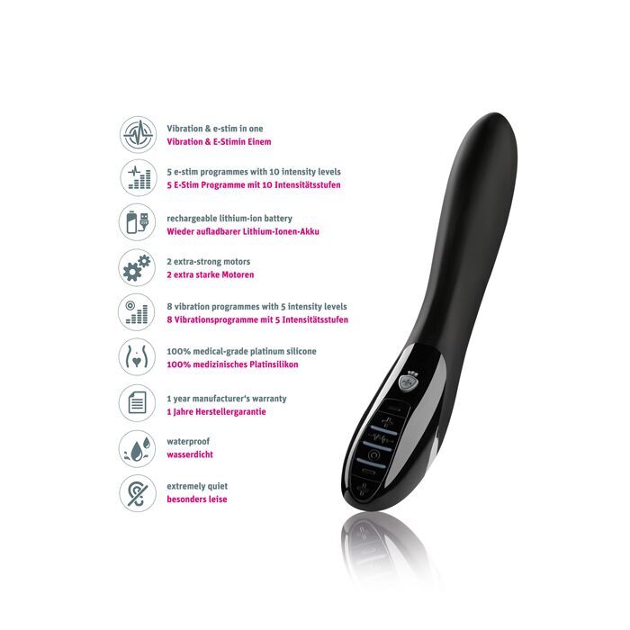 Вибратор с электростимуляцией Mystim Electric Eric eStim Black, миостимулятор