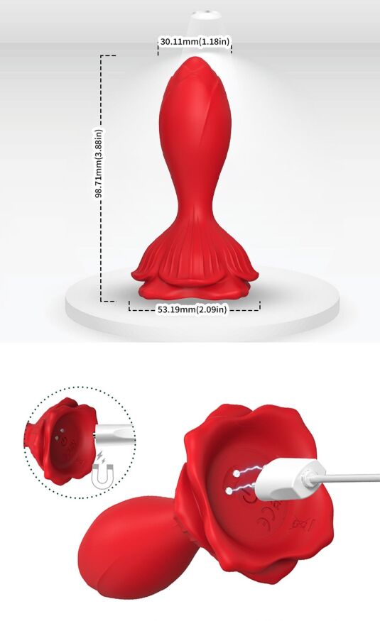 Яскравий анальний вібростимулятор - Rosenberg Red, 9 Vibration Functions