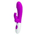 Вібромасажер для стимуляції точки G та клітора Pretty Love - Naughty Bunny Purple, BW-500071