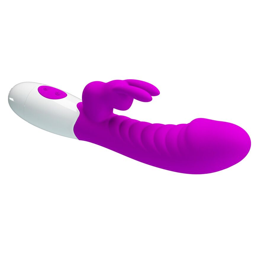 Вібромасажер для стимуляції точки G та клітора Pretty Love - Naughty Bunny Purple, BW-500071