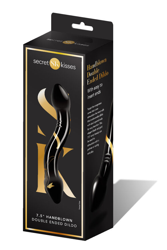 Стеклянный фаллоимитатор SECRET KISSES 7.5" HANDBLOWN DOUBLE ENDED DILDO