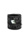 Жіночий гаманець-браслет Noir Handmade F326, black, під шкіру, рельєфний візерунок, кишеня на блискавці