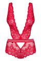 Боди кружевное Obsessive 853-TED-3 Teddy красное, L-XL