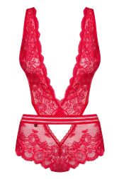 Мереживне боді Obsessive 853-TED-3 Teddy червоне, L-XL