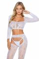 Бодістокінг - Bodystocking 2078, white - One Size