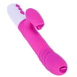 Роскошный вибратор 2в1 - Silicone Vibrator USB 7 Function and Thrusting Function / Heating Purple