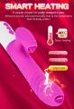 Роскошный вибратор 2в1 - Silicone Vibrator USB 7 Function and Thrusting Function / Heating Purple