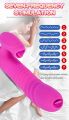 Роскошный вибратор 2в1 - Silicone Vibrator USB 7 Function and Thrusting Function / Heating Purple