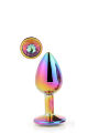 Радужная анальная пробка GLEAMING LOVE MULTICOLOUR PLUG MEDIUM