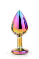Радужная анальная пробка GLEAMING LOVE MULTICOLOUR PLUG MEDIUM