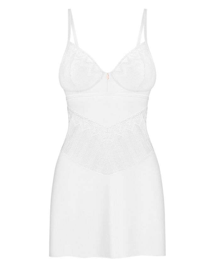 Пеньюар Obsessive Alissium chemise &amp; thong, XL/2XL, кружевной лиф, стринги в комплекте