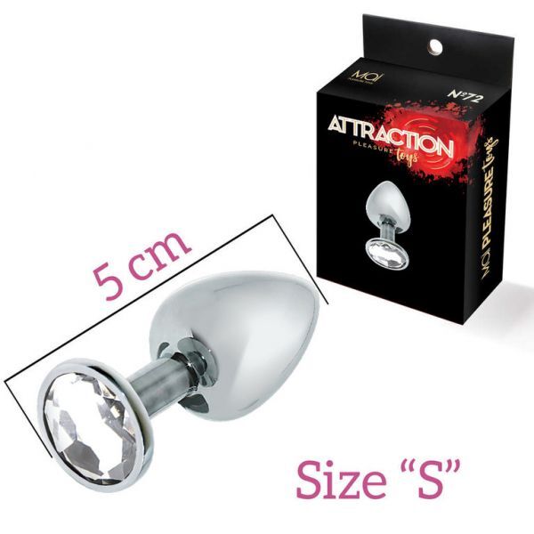 Анальная пробка с камнем MAI No.72 METAL PLUG WITH STONE S
